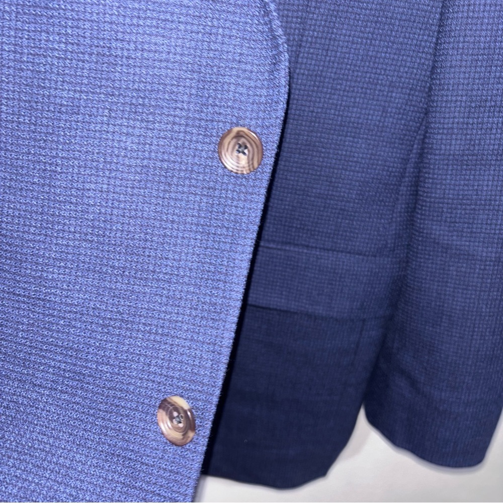 Jack Victor Blue and Black Checkered 100% Wool Gibson Blazer Size 46 - Picture 3 of 7